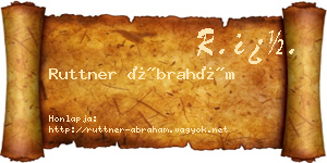 Ruttner Ábrahám névjegykártya